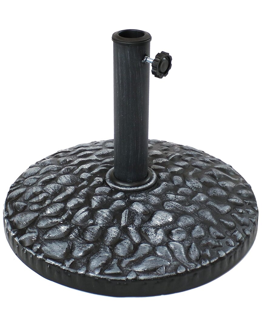 SUNNYDAZE SUNNYDAZE PATIO UMBRELLA BASE RESIN WITH PEBBLE TEXTURE 