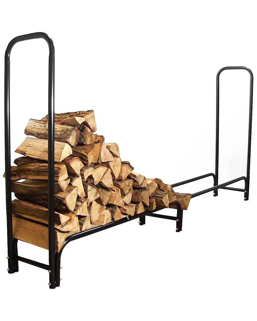 Shop Sunnydaze Log Rack 8' Black Steel Outdoor Firewood Stacker Storage Holder