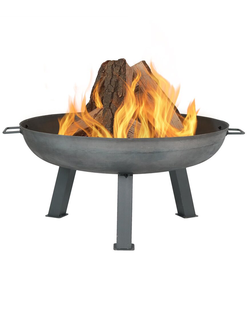 Sunnydaze 30in Fire Pit Cast Iron With Steel Finish Wood-burning Fire Bowl In Grey