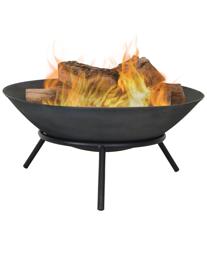Sunnydaze 22in Fire Pit Cast Iron With Steel Finish Raised Portable Fire Bowl In Grey