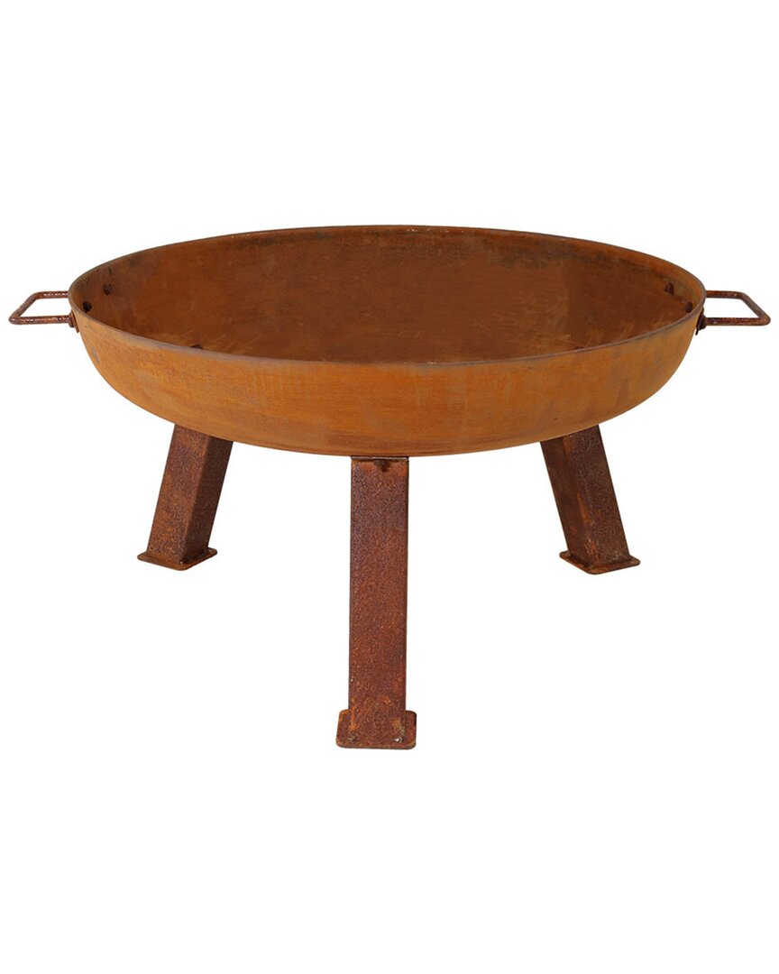 Sunnydaze Rustic Cast Iron Fire Pit Bowl In Orange