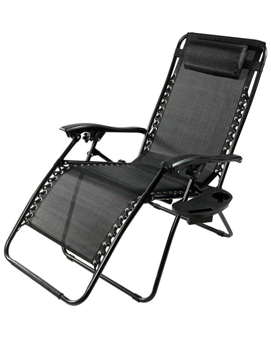Sunnydaze Zero Gravity Lounge Lawn Chair With Side Table Sunnydaze US