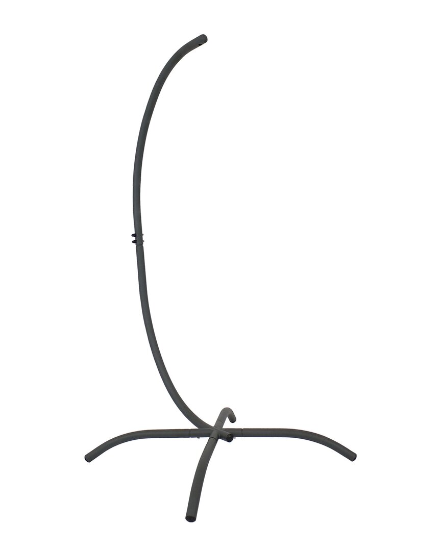 Sunnydaze Steel Egg Chair Stand With Curved Leg Base In Grey