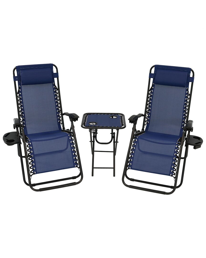 Sunnydaze Zero Gravity Lounge Lawn Chair With Side Table Sunnydaze US