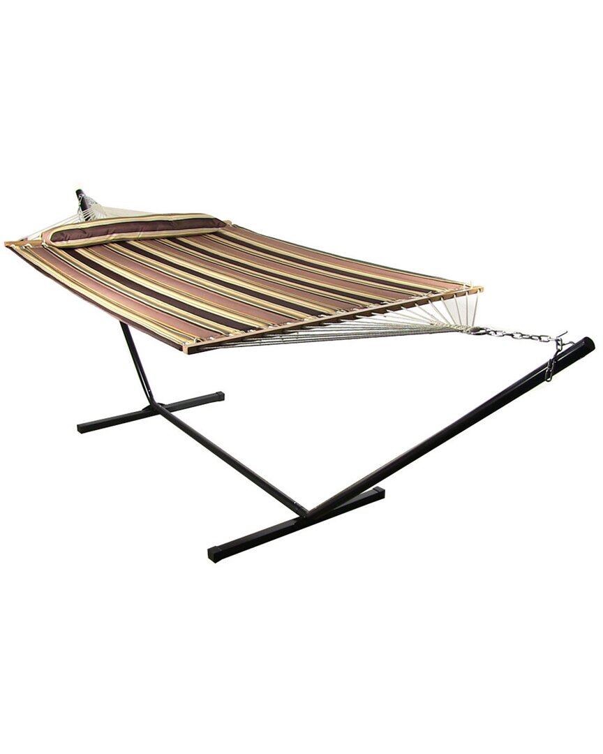 SUNNYDAZE SUNNYDAZE 2-PERSON QUILTED HAMMOCK W/ SPREADER BARS -450-LB CAPACITY-SANDY BEACH 
