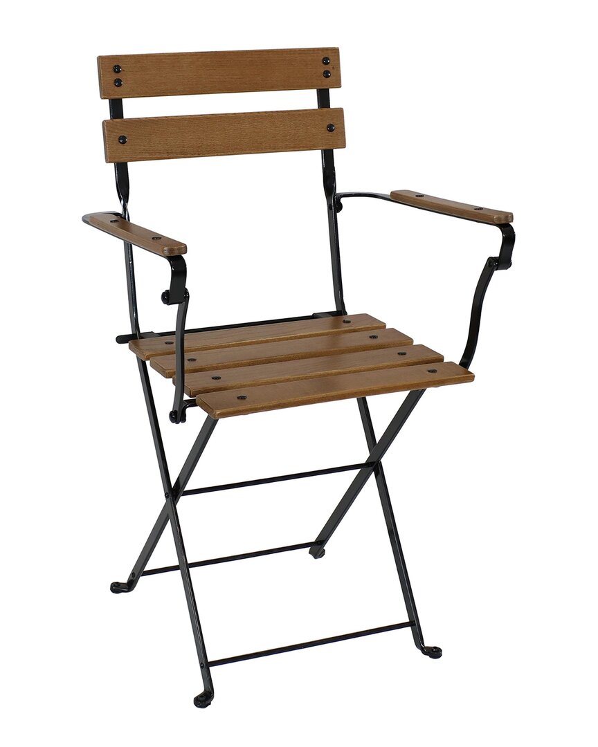 SUNNYDAZE SUNNYDAZE BASIC EUROPEAN CHESTNUT WOODEN FOLDING BISTRO ARMCHAIR 