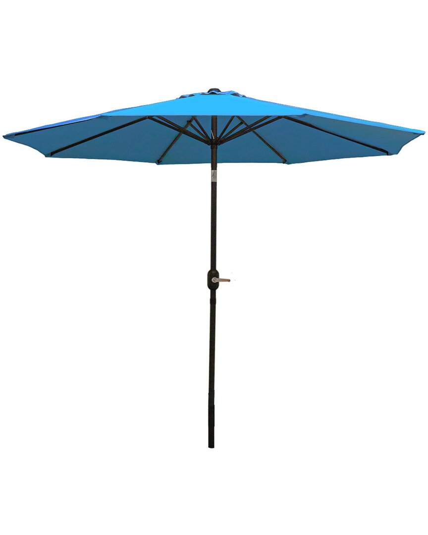 Sunnydaze Aluminum Patio Market Umbrella With Tilt And Crank In Blue