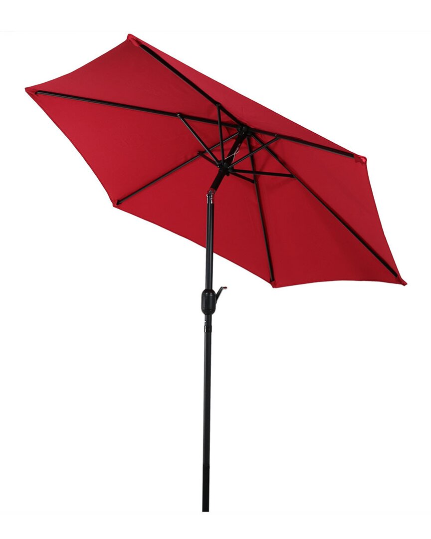 Sunnydaze Outdoor Patio Market Umbrella W/ Tilt & Crank In Red