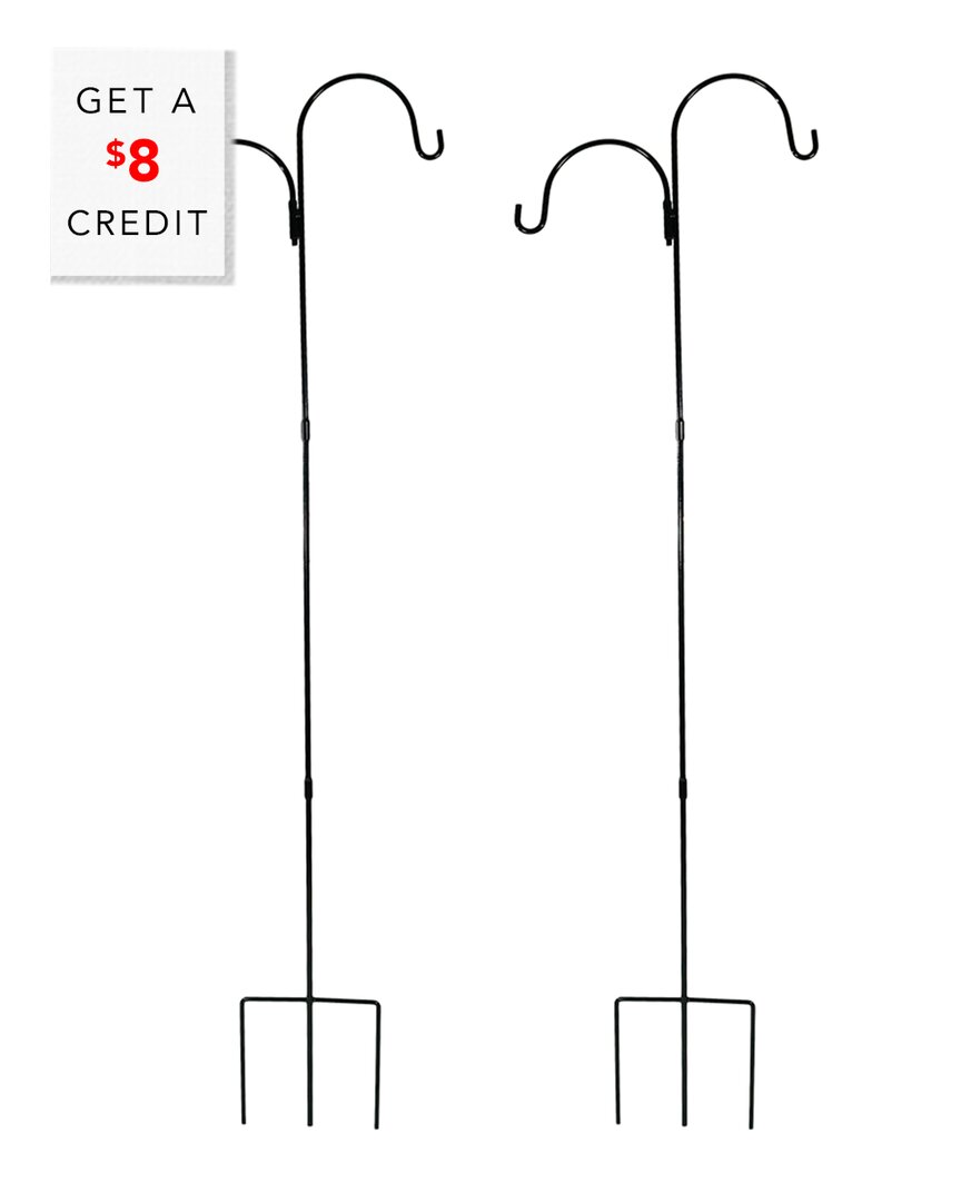 Shop Sunnydaze 84in Durable Powder-coated Steel Double Shepherd Hook Hanger With $8 Credit In Black