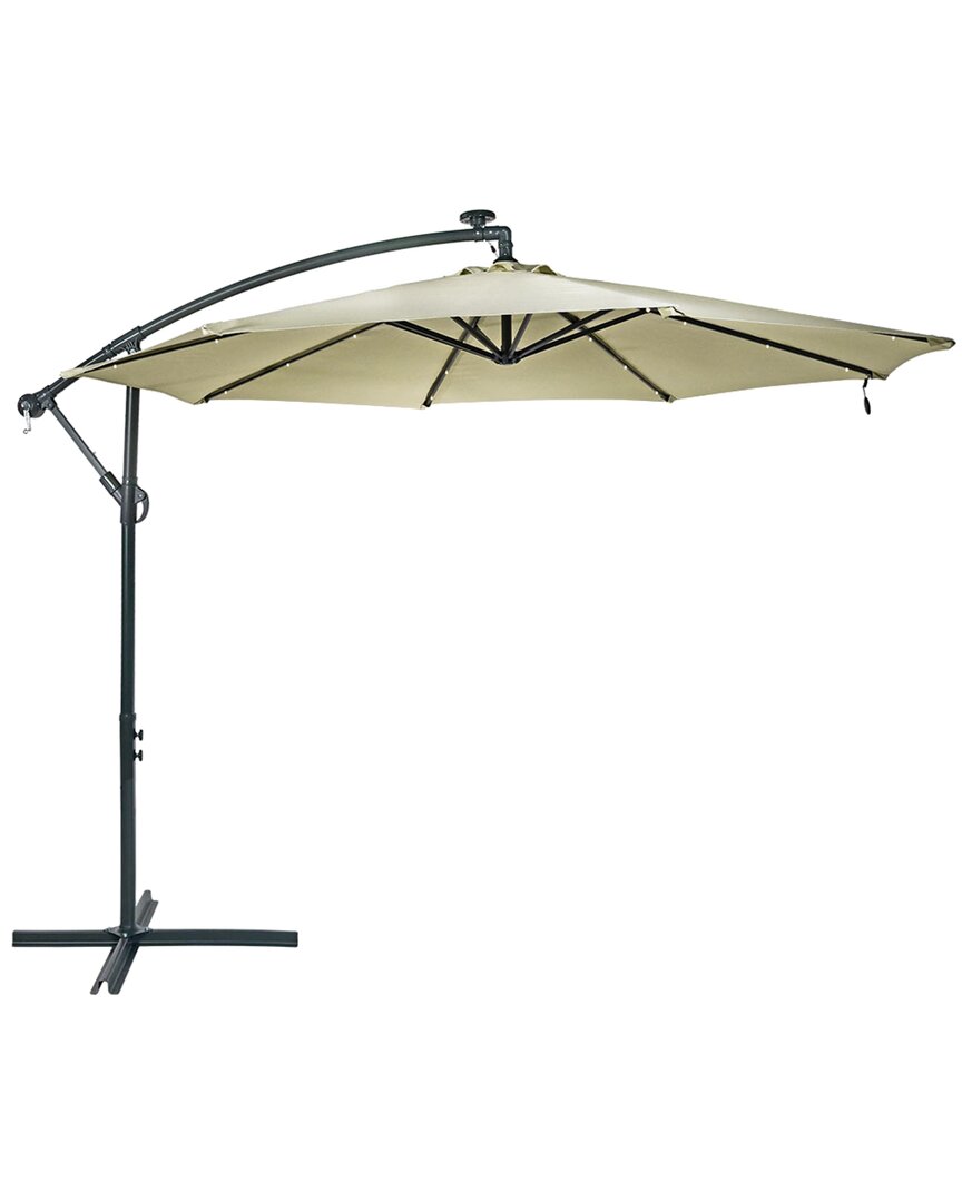 Sunnydaze Outdoor Beige 10ft Offset Umbrella In Off-white