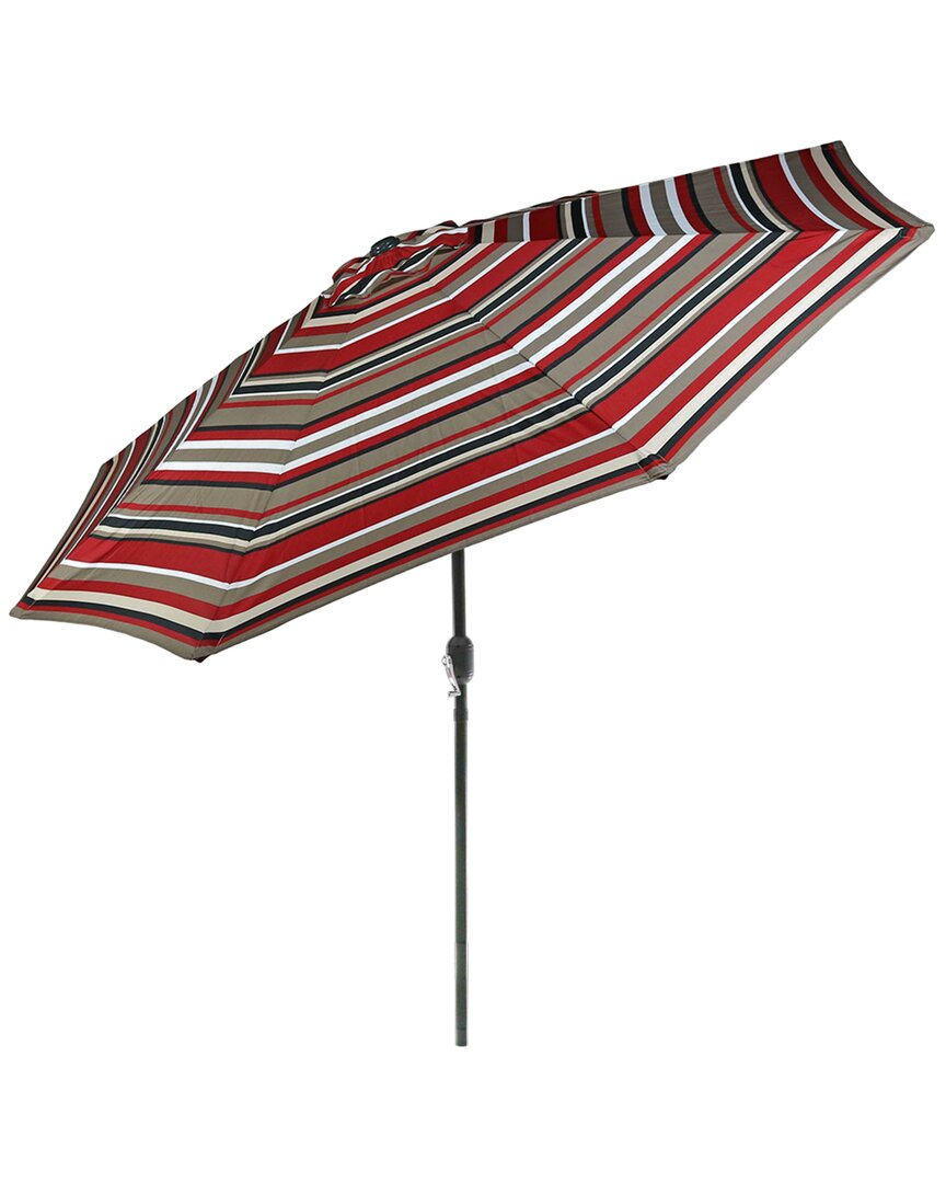 Sunnydaze 9' Outdoor Aluminum Patio Umbrella W/ Push Button Tilt In Red