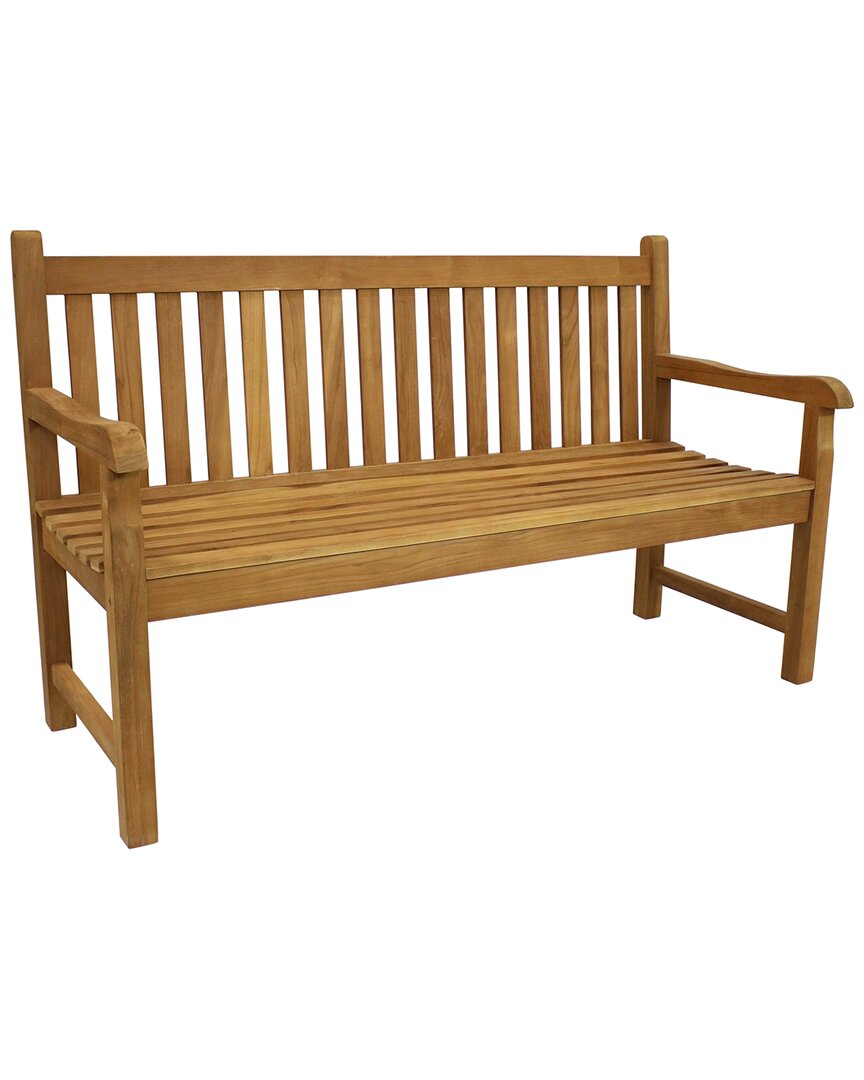 Sunnydaze Teak Outdoor Patio Garden Bench In Brown