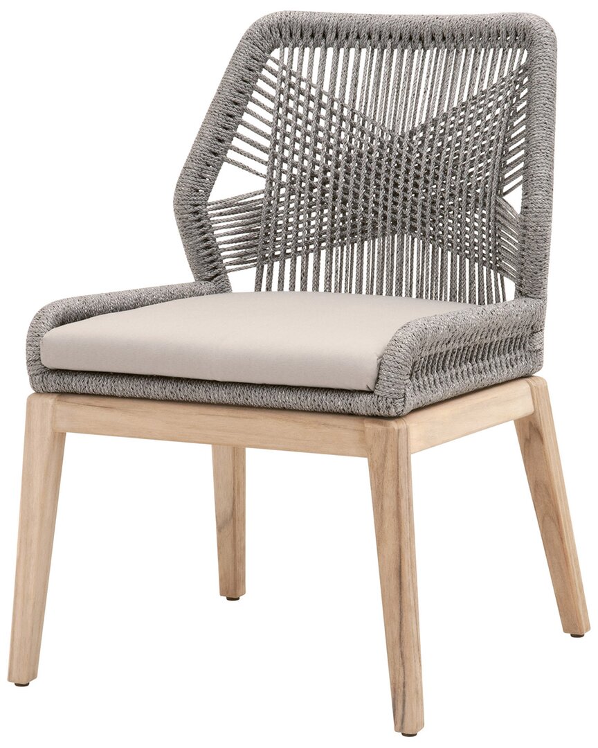 Essentials For Living Set Of 2 Loom Outdoor Dining Chair In Silver