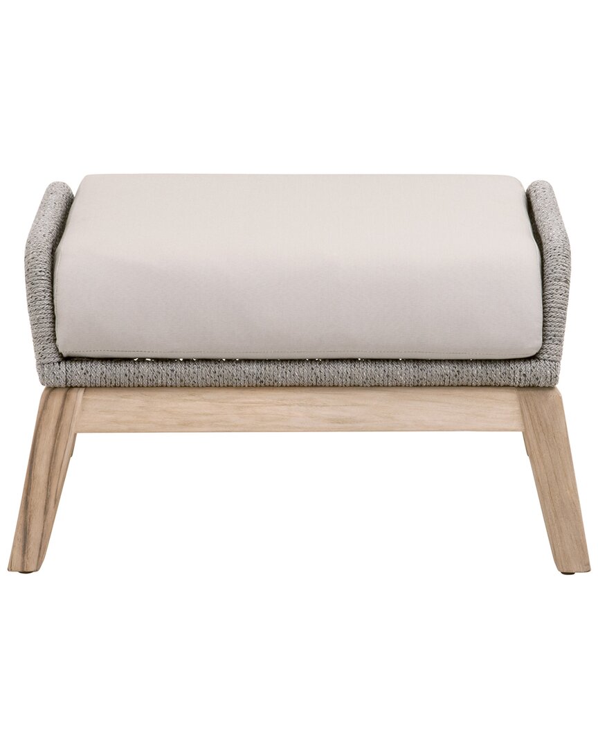 Essentials For Living Loom Outdoor Footstool In Silver