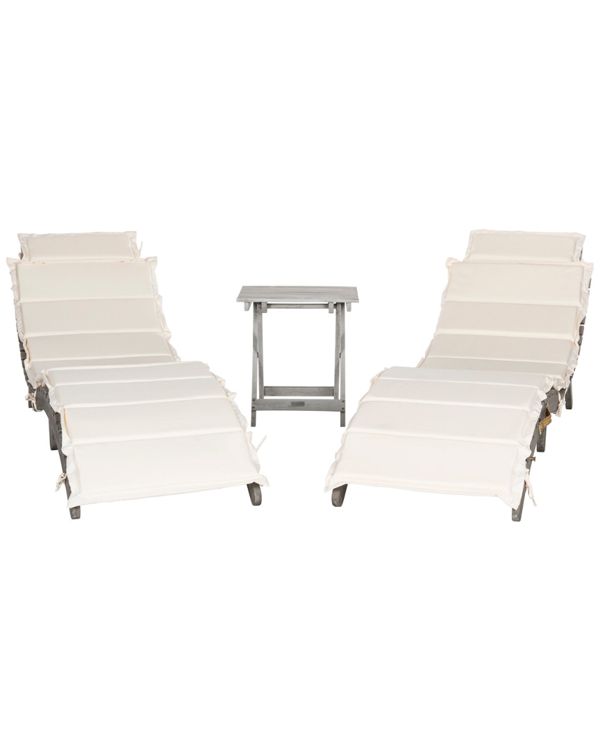 Safavieh Pacifica Outdoor 3pc Lounge Set In Natural/beige