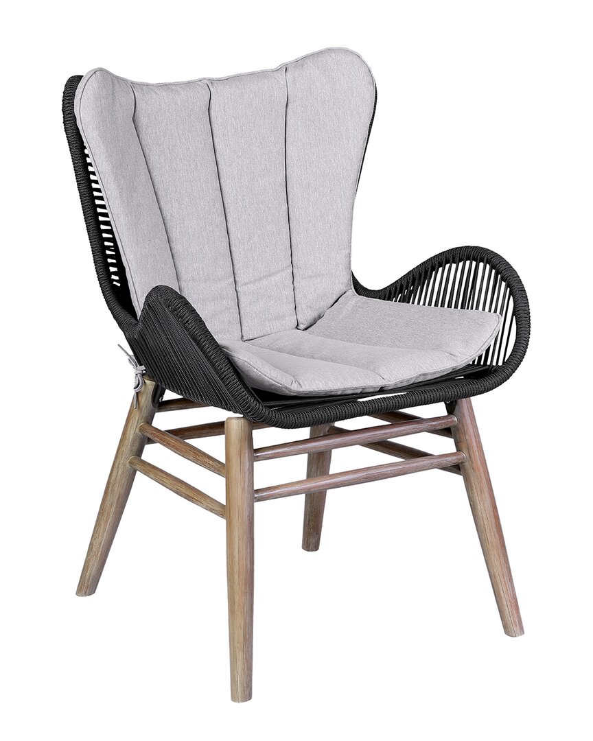 Armen Living Fanny Outdoor Patio Dining Chair In Gray