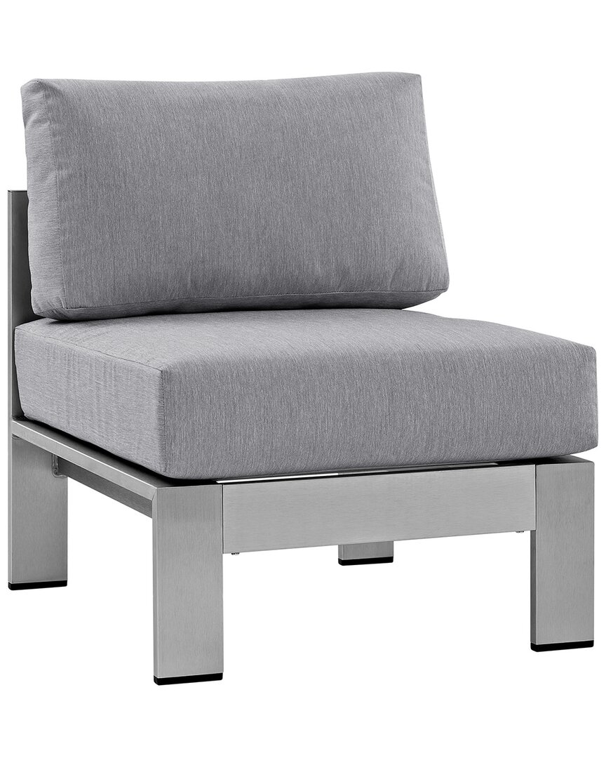 Modway Outdoor Shore Armless Sectional Outdoor Patio Aluminum Chair