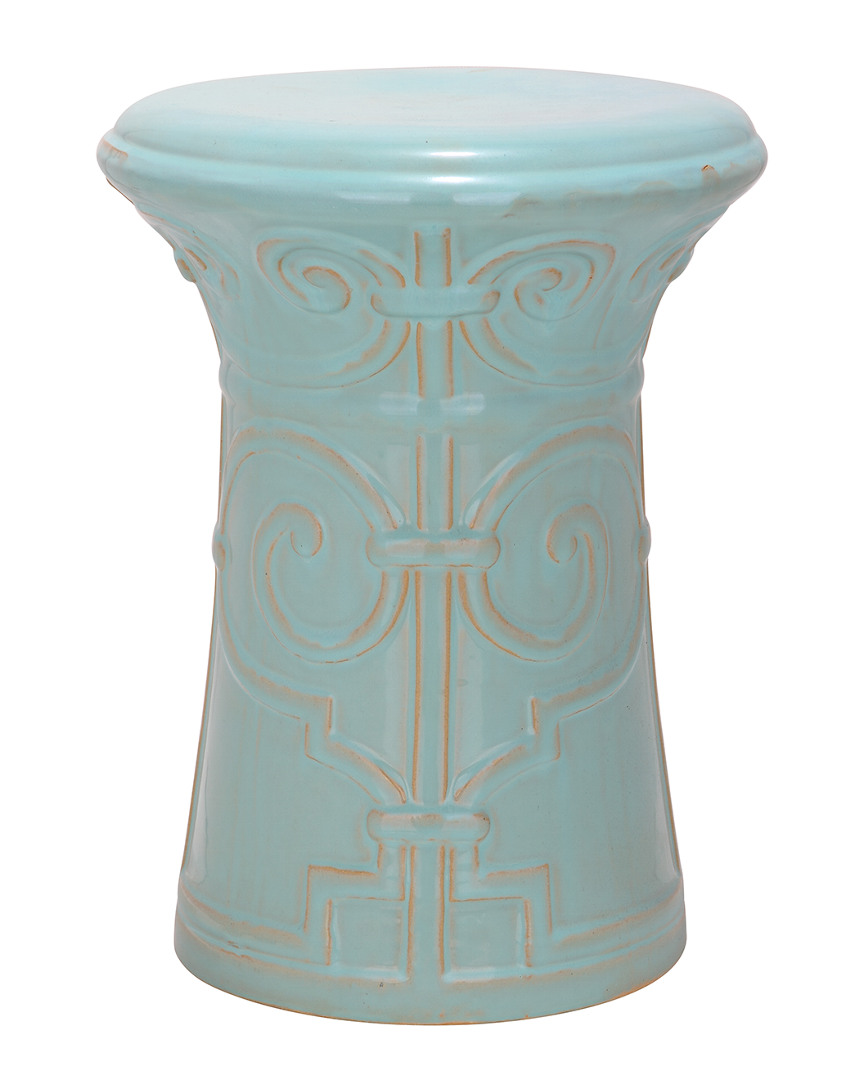 Safavieh Light Aqua Imperial Scroll Garden Stool