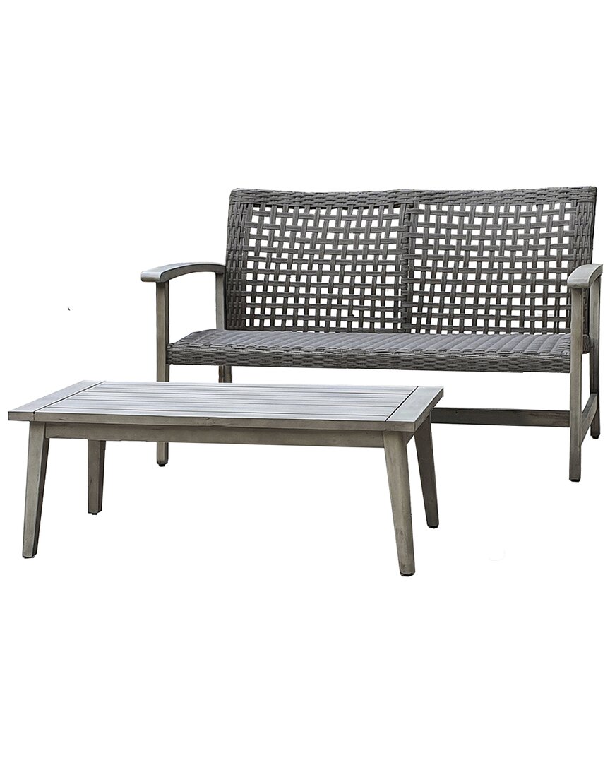 Dukap Monterosso 2pc Sofa And Table Seating Set In Grey