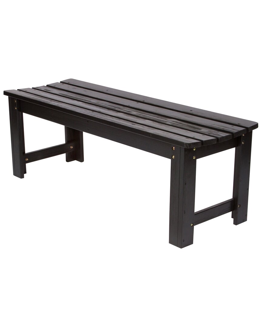 Shine Co. 4ft Backless Garden Bench With Hydro-tex Finish In Black