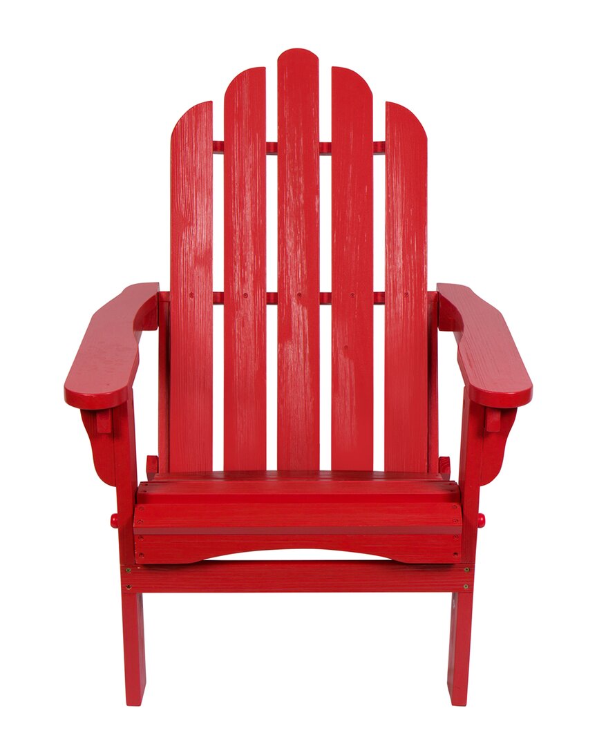 Shine Co. Adirondack Folding Chair With Hydro-tex Finish In Red