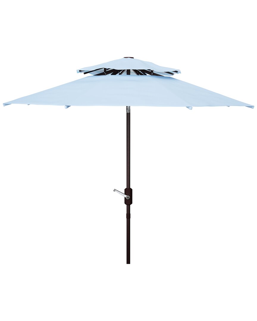 Safavieh Athens 9ft Dbletop Umbrella In Blue