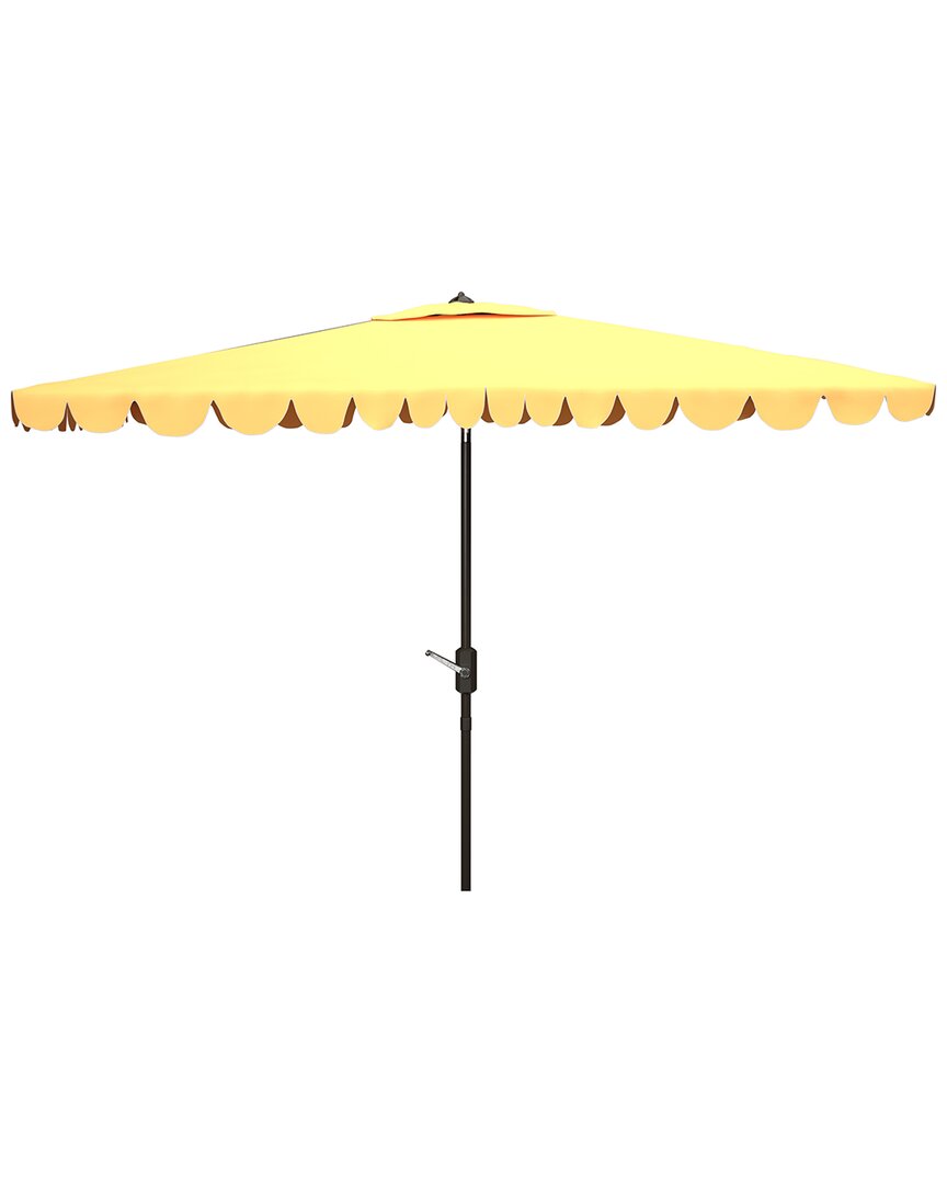 Shop Safavieh Indoor/outdoor Venice 6.5x10 Rect Umbrella In Yellow