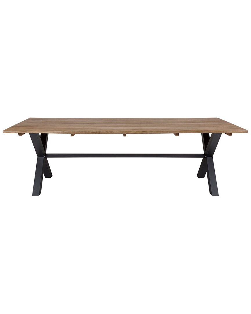 Armen Living Glendora Outdoor Patio Live Edge Dining Table In E In Brown