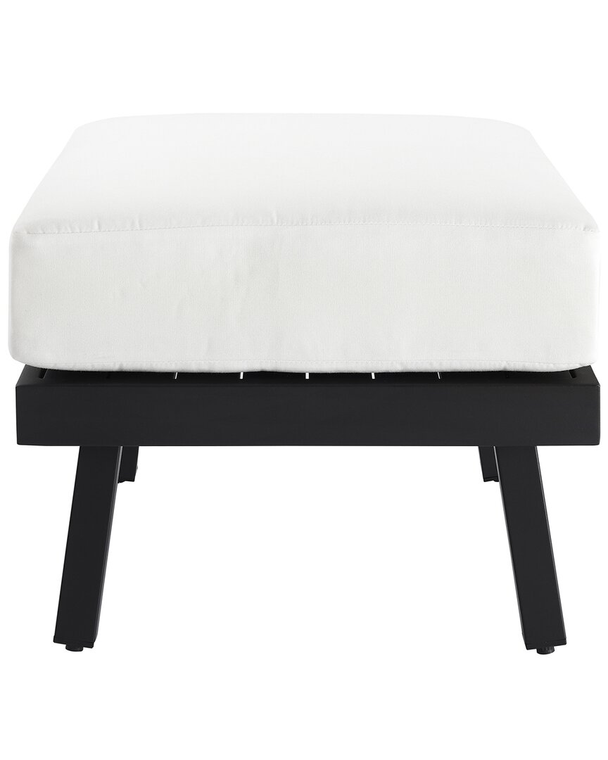 Linon Alora Outdoor Ottoman In White