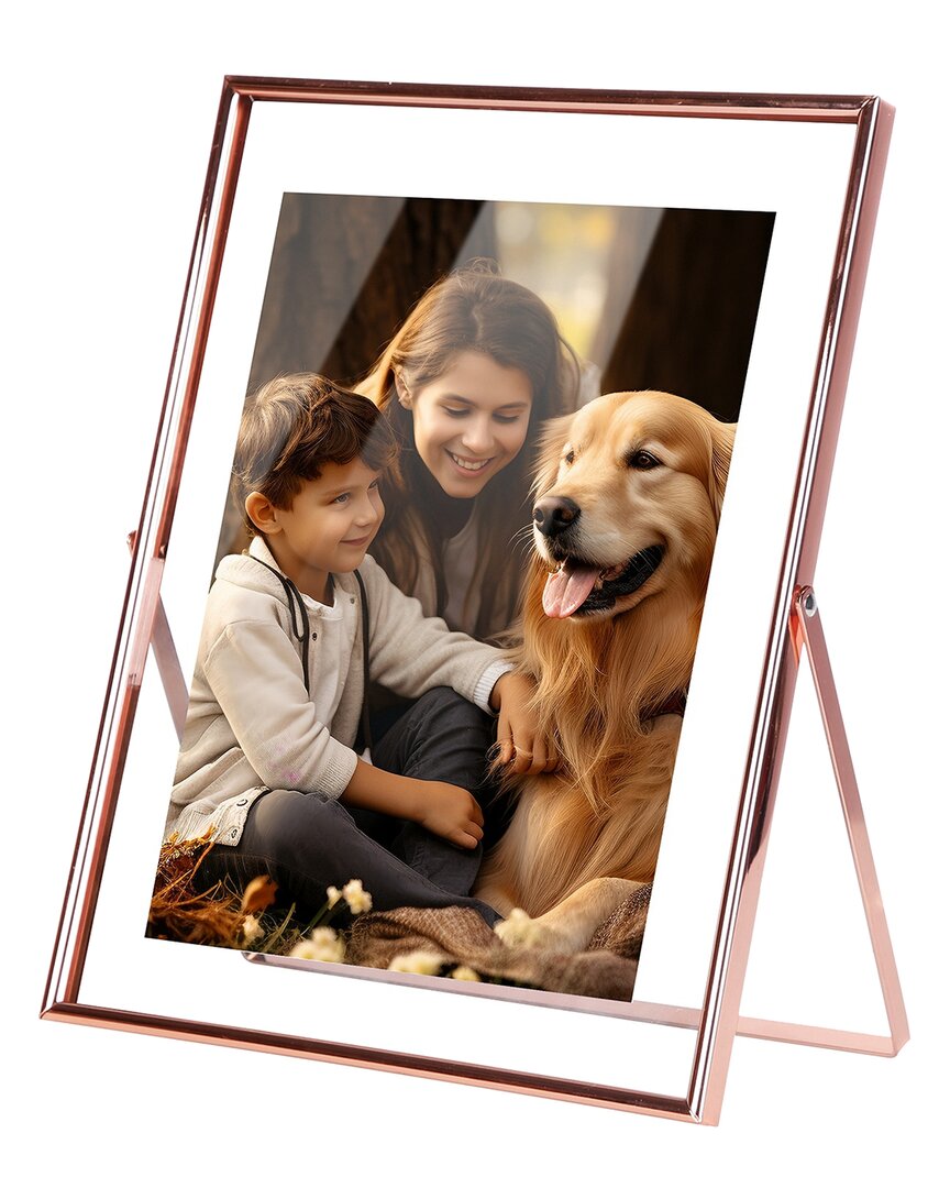 Fresh Fab Finds 2pc Standing Rose Gold Metal Picture Frames