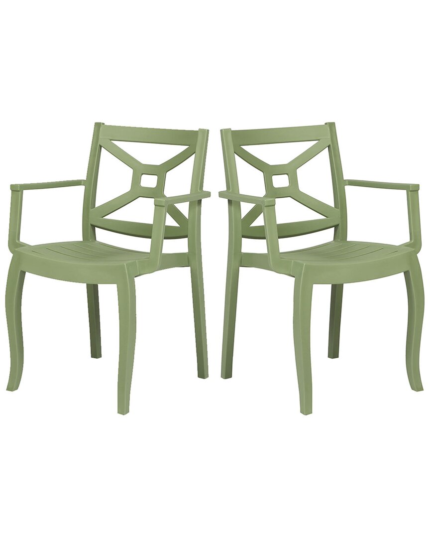 Panama Jack Zeus Set Of 2 Stackable Armchairs In Green
