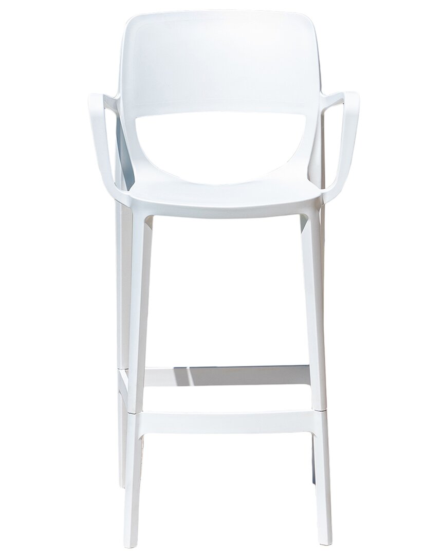 Panama Jack Bella Set Of 2 Stackable Barstools In White