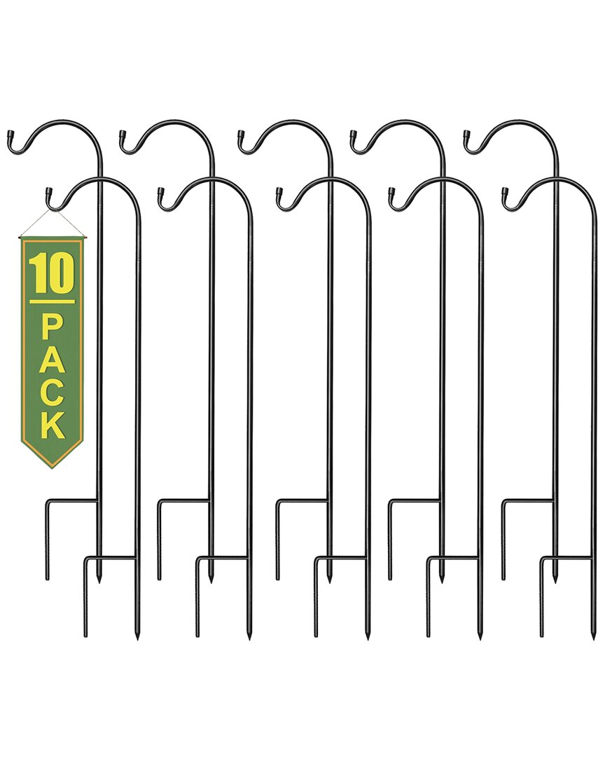 Sorbus Set Of 10 Shepherd's Hooks In Black