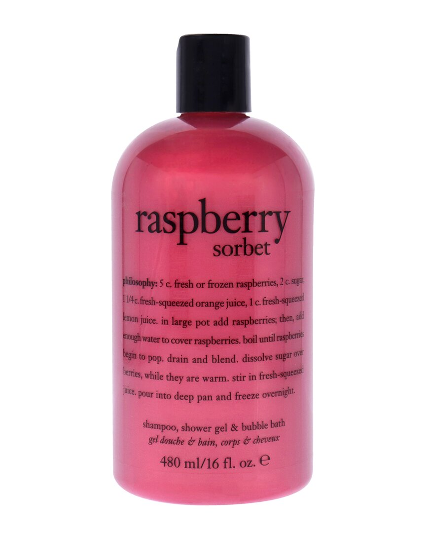 Philosophy 16oz Raspberry Sorbet Shampoo Bath & Shower Gel In White