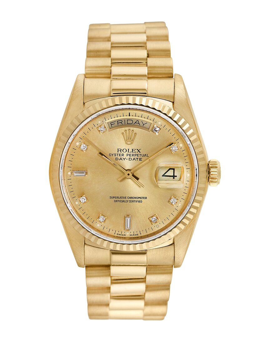 Heritage Rolex Rolex Men's Day-date President Diamond Watch, Circa 1980s (authentic ) In Gold