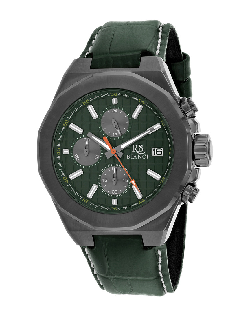 Roberto Bianci Fratelli Chronograph Quartz Green Dial Mens Watch Rb0137 In Black / Green