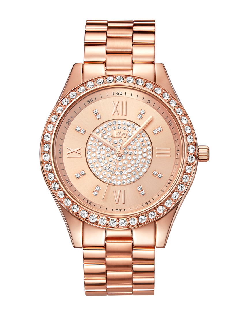 Jbw Mondrian Quartz Diamond Crystal Rose Dial Ladies Watch J6303c