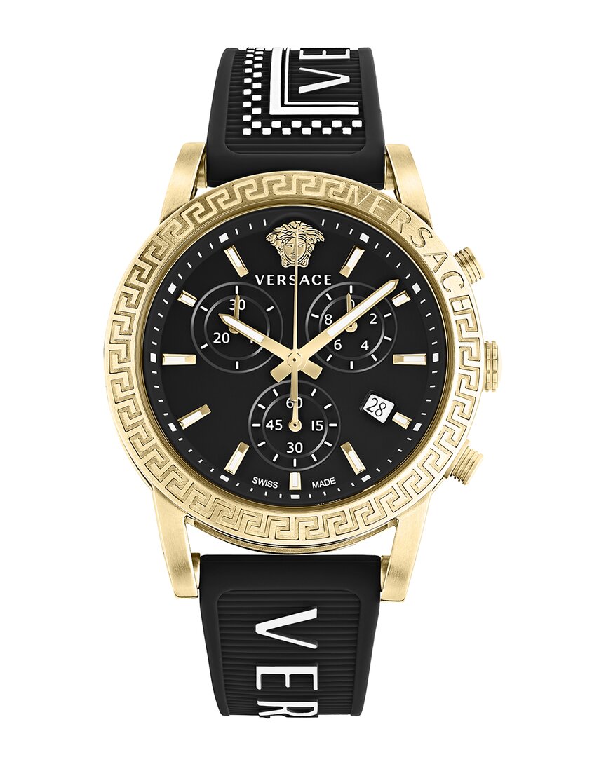 Versace Sport Tech Strap Watch In Black