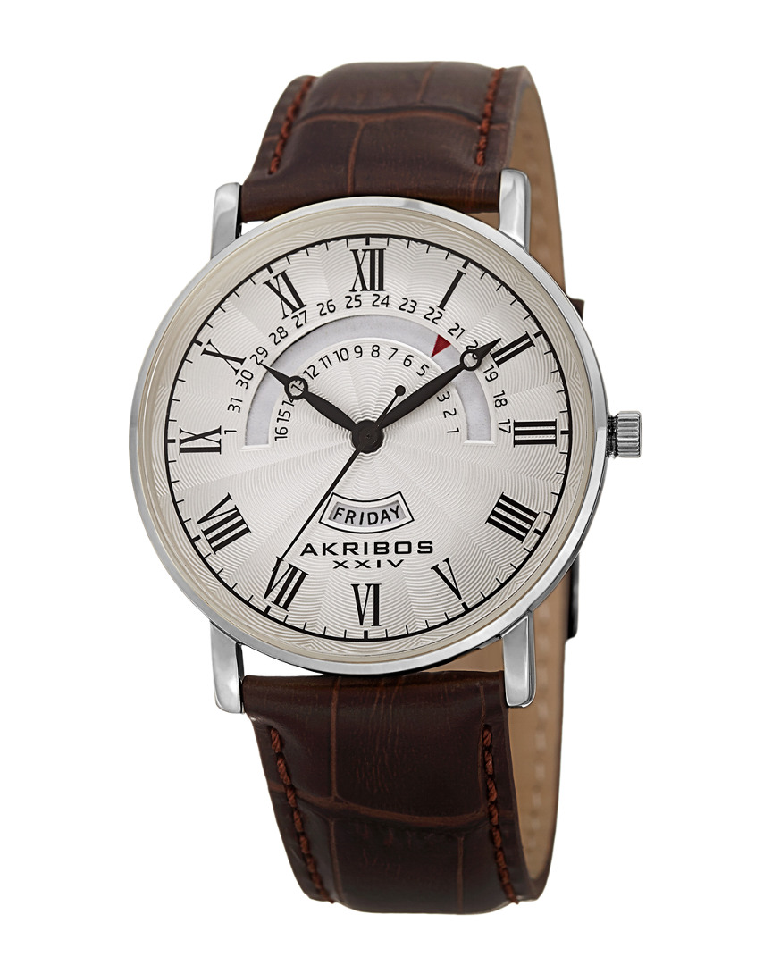 Akribos Xxiv Men's Leather Watch