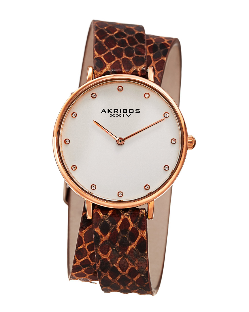 Akribos Xxiv Dnu 0 Units Sold  Women's Leather Watch