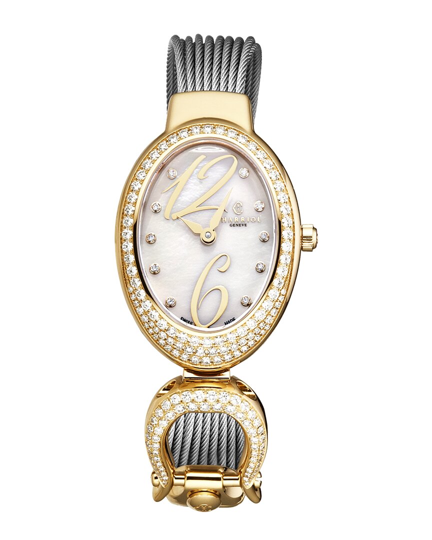 Charriol Marie-olga Quartz Diamond Ladies Watch Moyd1.570.o02 In Gold Tone / Mother Of Pearl / White / Yellow