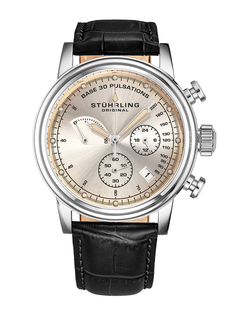 Stuhrling Original Monaco White Dial Men's Watch M15512 In Black / White