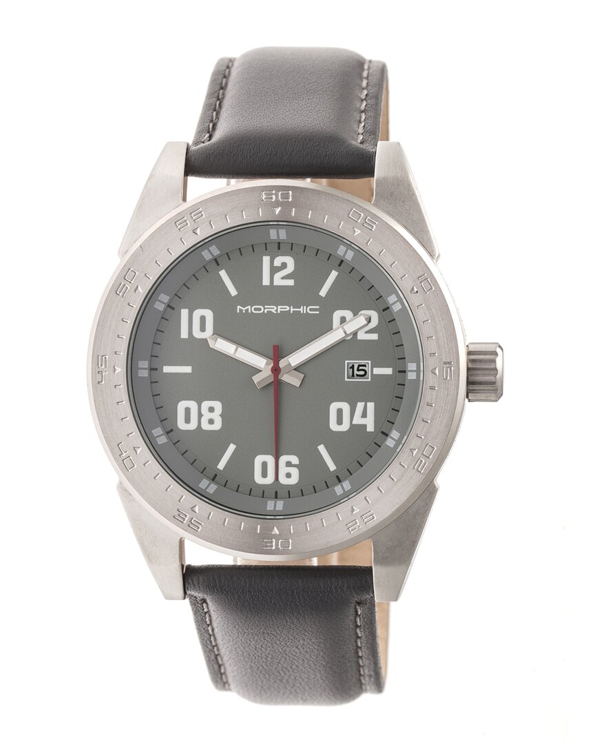 Morphic M63 Series Leather-band Watch W/date