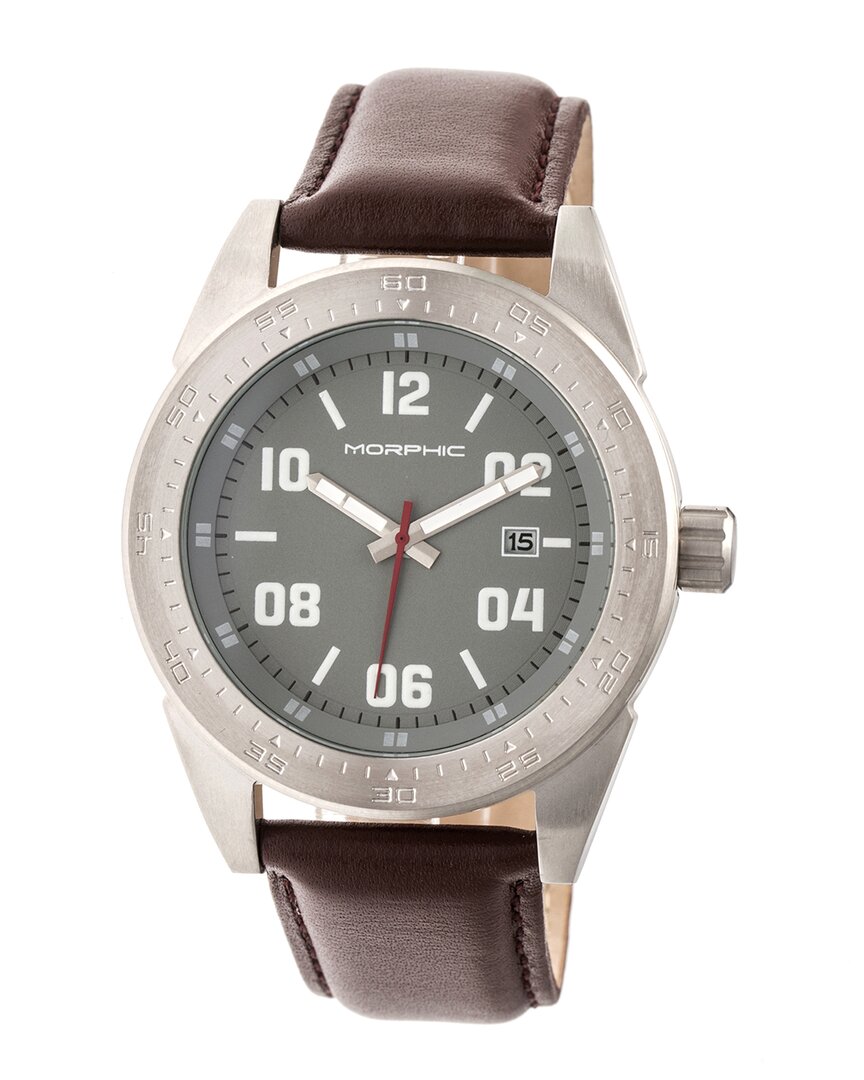 Morphic M63 Series Leather-band Watch W/date