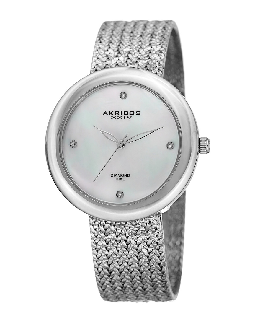 Akribos Xxiv Men's Brass Diamond Watch