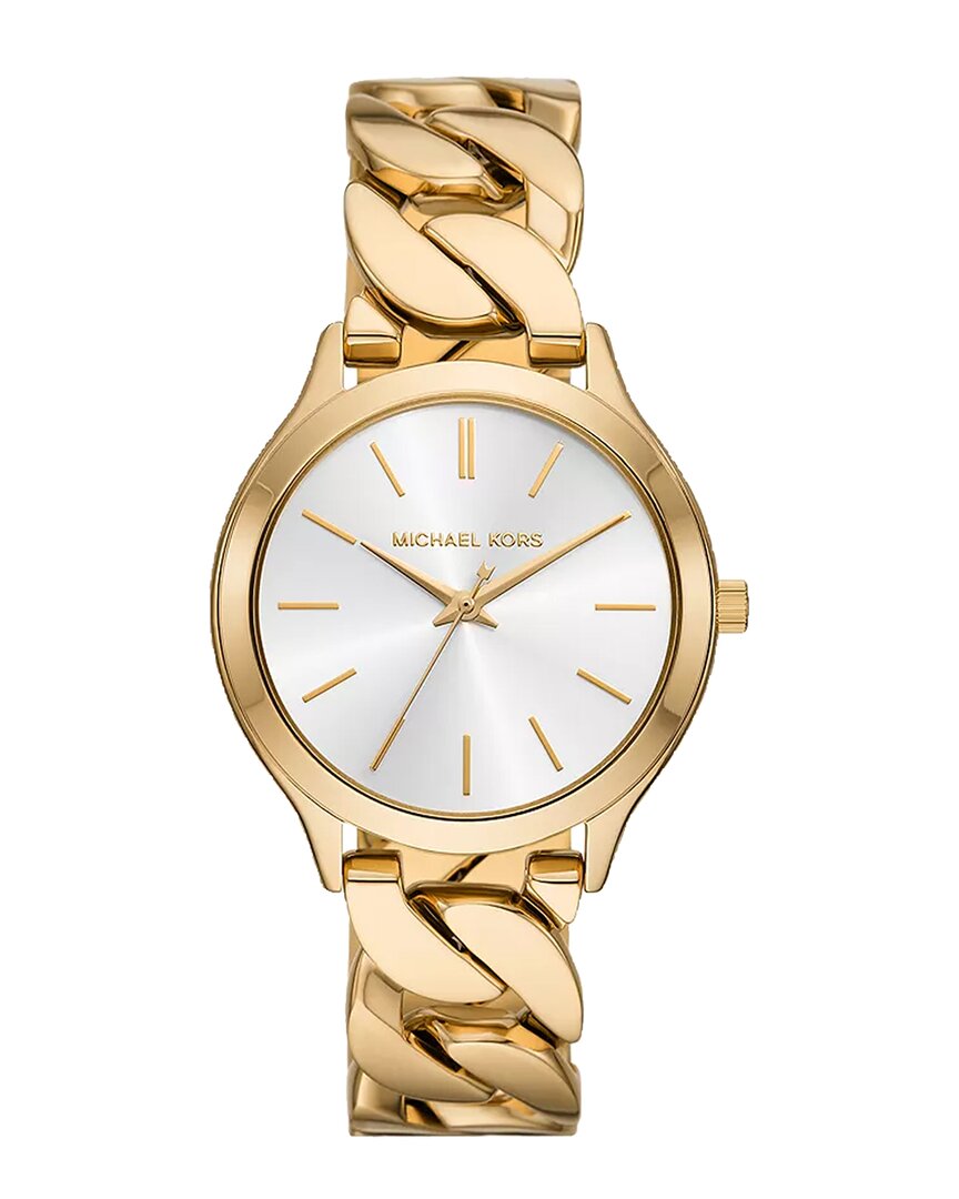Michael Kors Slim Runway Gold-tone Curb-link Watch