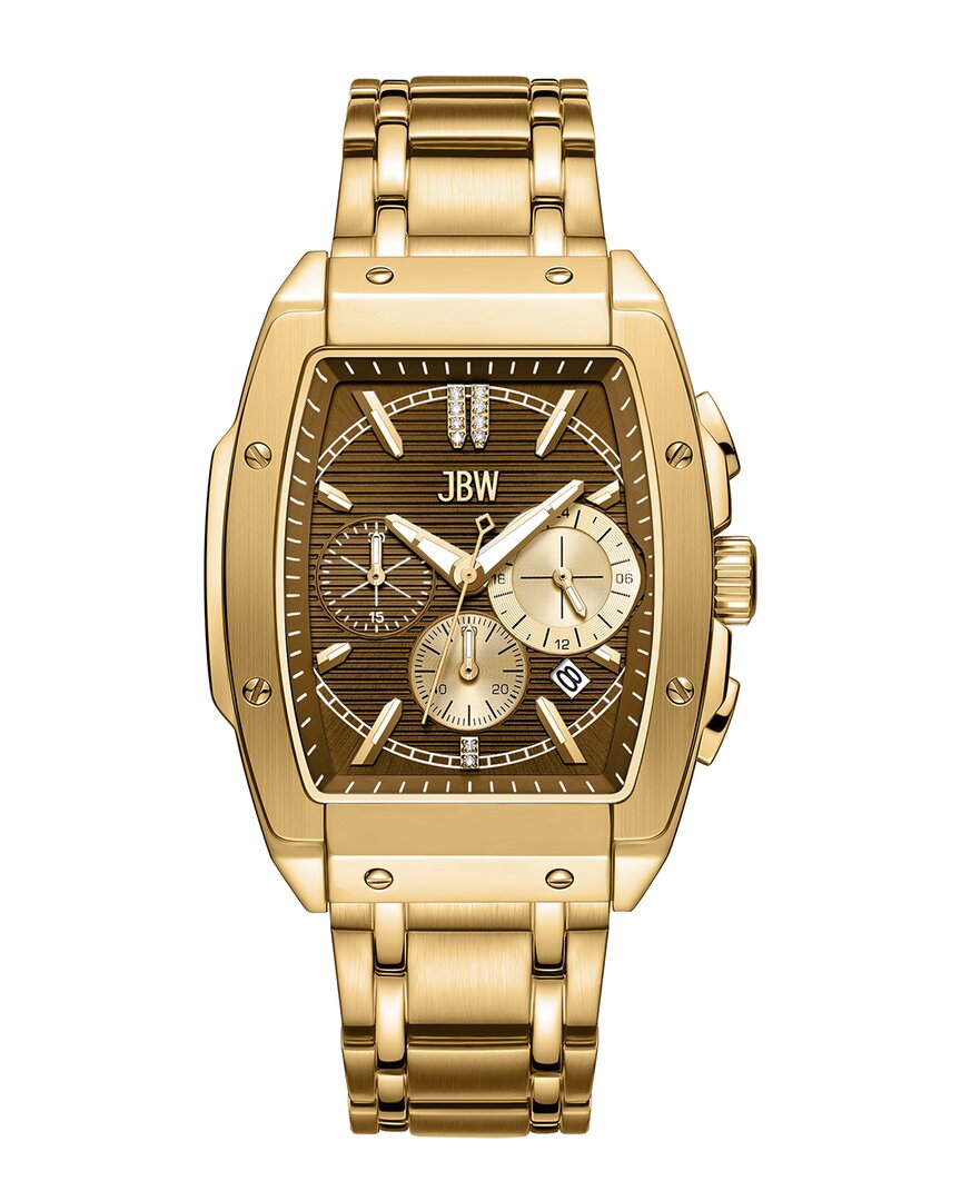 Jbw Men's Echelon Diamond Gold-plated Stainless-steel Watch