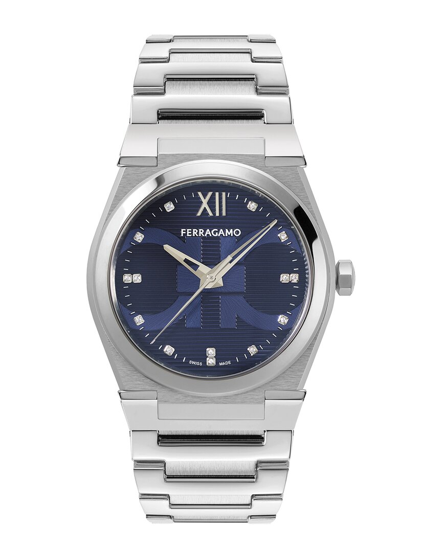 Ferragamo Vega Holiday Capsule Diamond Watch In Metallic