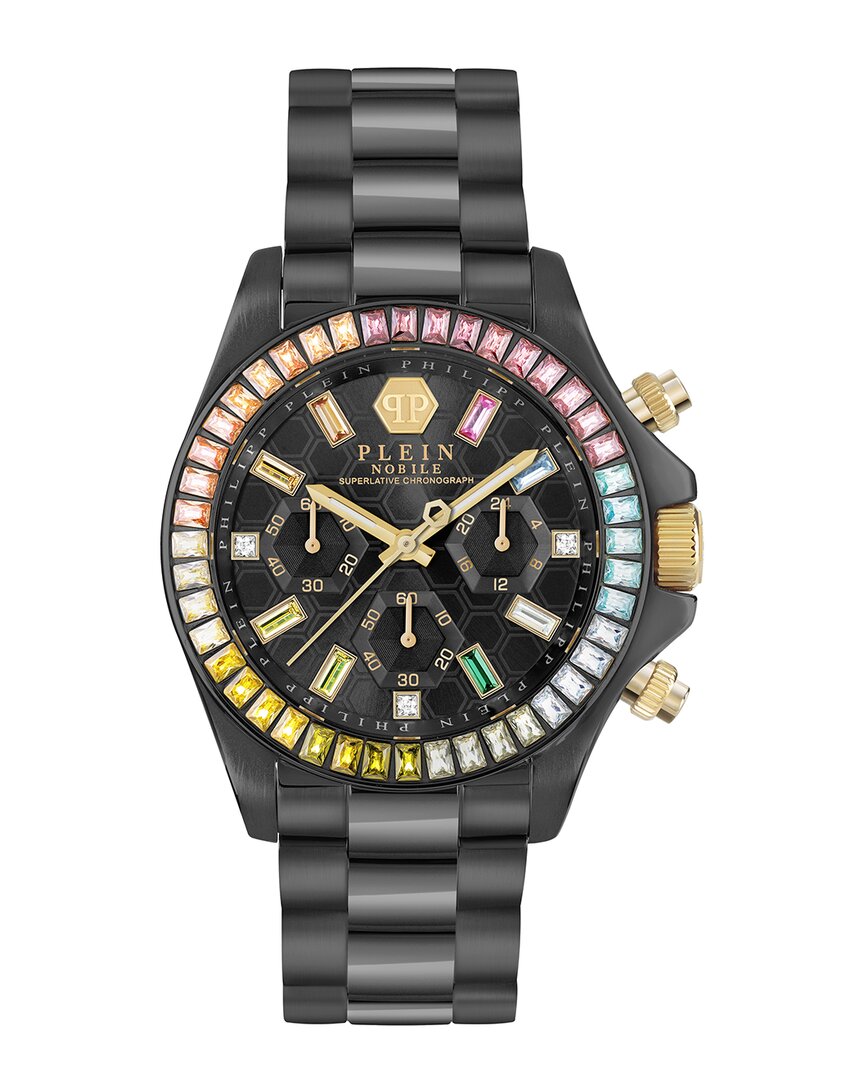 Philipp Plein Nobile Lady Crystal Watch Woman Wrist Watch Black Size Onesize Stainless Steel