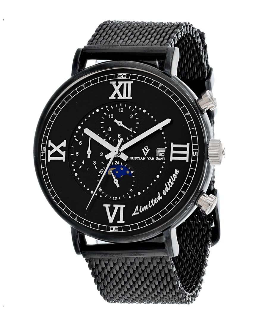 Christian Van Sant Somptueuse Ltd Chronograph Automatic Black Dial Men's Watch Cv1159